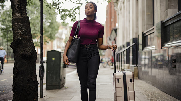 woman travelling in London