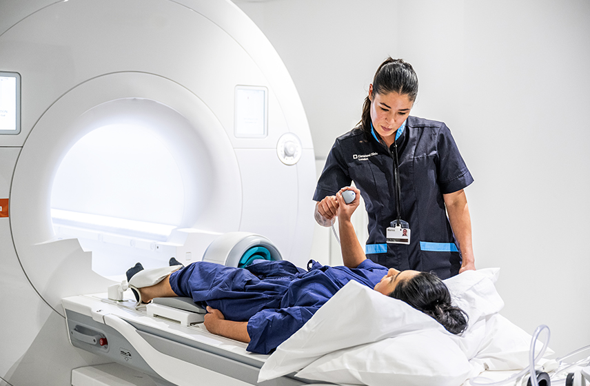 Patient getting imaging at Cleveland Clinic London