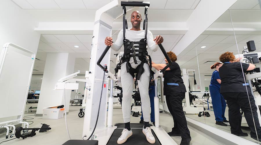 Patient receiving therapy from specialists.